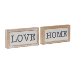 Wood Sign Love And Home Wall Decor Set Of 2 White - Olivia & May -Olivia & May GUEST bd74d14a 2676 4e1c a188 e8a4f90a34ad
