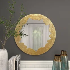 Aluminum Handmade Live Edge Wall Mirror Gold - Olivia & May -Olivia & May GUEST bdc3abbc 4744 4fd5 94c1 8b22111e2b56