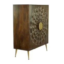 Contemporary Carved Mango Wood Cabinet Brown - Olivia & May -Olivia & May GUEST bdcf5898 306c 4128 ac82 fd03912bcf2f