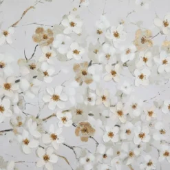 Canvas Floral Branch Wall Decor White - Olivia & May -Olivia & May GUEST bde20ccf 8f87 4434 ad9c 3d479c217b18