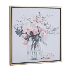 Canvas Floral Handmade Bouquet Framed Wall Art With Gold Frame Pink - Olivia & May -Olivia & May GUEST be269256 8967 4788 8847 aa6b3bc641cd