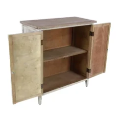 Natural Geometric Patterned Wood Cabinet Brown - Olivia & May 23 Natural Geometric Patterned Wood Cabinet Brown - Olivia & May -Olivia & May GUEST be5aa3de f982 4cad 8855 3d5ae12043c9