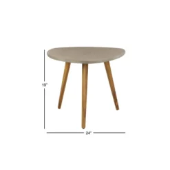 24"x19" Mid-Century Wood Outdoor Accent Table Gray - Olivia & May -Olivia & May GUEST bf354a3b 9356 49ae a73c a6a44c14a882