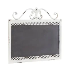 Metal Sign Scroll Top Wall Decor With Chalkboard White - Olivia & May -Olivia & May GUEST bf4450b5 e135 41f3 a799 68c344f14971