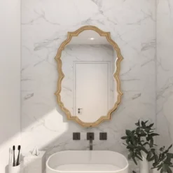 Aluminum Handmade Quatrefoil Shaped Wall Mirror Gold - Olivia & May -Olivia & May GUEST bf773b4f efd9 42ba baca 3eaa1bd25286