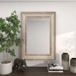 Metal Intricately Carved Wall Mirror Brown - Olivia & May -Olivia & May GUEST bfc7e6c5 6380 4819 8280 a699f43990d9