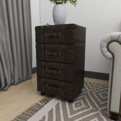 Wood Stacked Side Chest Dark Java - Olivia & May -Olivia & May GUEST bfeaab14 cc20 4f17 88e7 7fbad9f84971