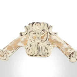 Wood Carved Acanthus Wall Mirror With Arched Top And Distressing Cream - Olivia & May -Olivia & May GUEST c0455fc9 0486 46eb 876d 6577857ba0c7