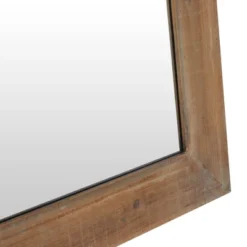 Wood Wall Mirror With Metal Detailing Beige - Olivia & May -Olivia & May GUEST c052d336 3c1f 4ce3 b5a8 dbbb7fcd7f24