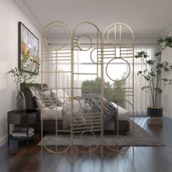 Modern Metal Room Divider Screen Gold - Olivia & May -Olivia & May GUEST c076c6a0 c166 451d 9ce7 7330d355ce74