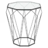Metal And Glass Octagonal Side Table Dark Gray - Olivia & May 2 Metal And Glass Octagonal Side Table Dark Gray - Olivia & May -Olivia & May GUEST c07a14cf f127 4ce5 bb6f bada3b80ab44