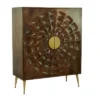 Contemporary Carved Mango Wood Cabinet Brown - Olivia & May -Olivia & May GUEST c094975a e311 40ba b309 51d4893e3ed5