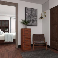 Traditional Faux Leather 6 Drawer Chest Camel Brown - Olivia & May -Olivia & May GUEST c0dd5af0 8bc9 4e79 8f95 e5ede09172e7