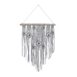 Cotton Macrame Waved Intricately Wall Decor With Beaded Fringe Tassels Gray - Olivia & May -Olivia & May GUEST c10a6451 6523 4d9a 9477 4eb7418c03bb