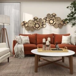 Metal Plate Wall Decor With Black Patterns Brown - Olivia & May -Olivia & May GUEST c1bdbb5e e9b9 4abd 910a dd0eae6dc873