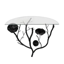 16"x24" Metal Floral Branch Wall Shelf With Glass Top - Olivia & May -Olivia & May GUEST c1e36b9e fbb3 4b77 aa86 6bee6ce3ab92