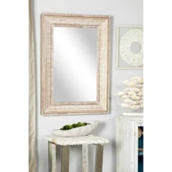 Metal Intricately Carved Wall Mirror Brown - Olivia & May