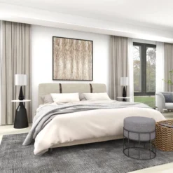 Metal Fabric Patio Garden Stool - Olivia & May -Olivia & May GUEST c1fd3999 7e7c 49bf 9db2 c17dfb1e7595