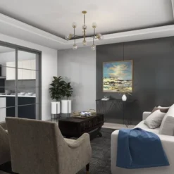 Canvas Geode Landscape Framed Wall Art With Gold Frame Blue - Olivia & May -Olivia & May GUEST c2557310 a1f3 4926 8153 6384a16aec29