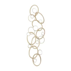 Metal Geometric Wall Decor With Round Mirrored Accents Gold - Olivia & May -Olivia & May GUEST c27751fa f14b 455e 9285 ab7ec418ff70