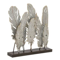Natural Reflections Rustic Iron Feather Table Sculpture (20"x21") - Olivia & May -Olivia & May GUEST c2a135b1 b73e 48f2 9ddb 132437add3d2