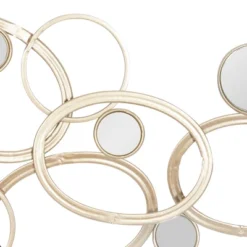 Metal Geometric Wall Decor With Round Mirrored Accents Gold - Olivia & May -Olivia & May GUEST c2af9ade 266d 4339 99fd f64f6e269f1d