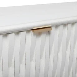 Contemporary Carved Woven Pattern Wood 3 Door Cabinet White - Olivia & May -Olivia & May GUEST c35e8e6e 4063 4382 8938 4b437ac7d741