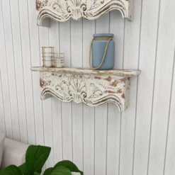 28" X 9" Rustic Fir Wood Wall Shelf - Olivia & May -Olivia & May GUEST c39d4451 ed04 47a9 9ef1 67c8c42c3cd6