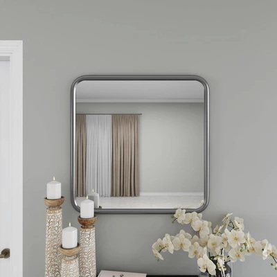 Contemporary Iron Metal Wall Mirror Gray - Olivia & May 7 Contemporary Iron Metal Wall Mirror Gray - Olivia & May - Image 5