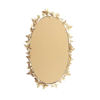 Glam Metal Butterfly Wall Mirror Gold - Olivia & May 4 Glam Metal Butterfly Wall Mirror Gold - Olivia & May - Image 2