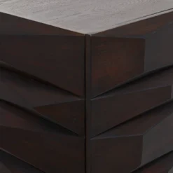 Contemporary Bold Facet Carved Wood Buffet Cabinet Brown - Olivia & May -Olivia & May GUEST c45f8336 5cf9 496f 9e25 f1792e2fd3ca