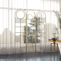 Modern Metal Room Divider Screen Gold - Olivia & May -Olivia & May GUEST c47825b3 ed69 4ad4 a0b2 63bfc685807a