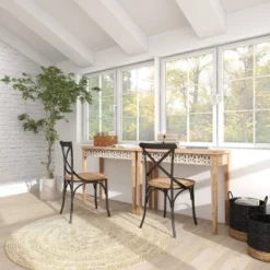 Large Farmhouse Wood Console Table Brown - Olivia & May -Olivia & May GUEST c4f0f86a c34f 4248 9ee8 ebaec5c136ae