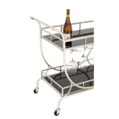 Modern 2 Tier Cart Silver - Olivia & May -Olivia & May GUEST c50bc8ed 3306 433e aec5 0589ffd9e2c0