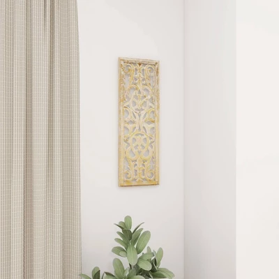 Wood Floral Handmade Intricately Carved Wall Decor - Olivia & May 16 Wood Floral Handmade Intricately Carved Wall Decor - Olivia & May - Image 14