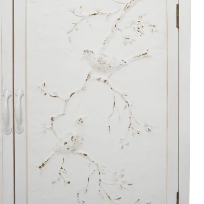 Farmhouse Wood Cabinet White- Olivia & May 7 Farmhouse Wood Cabinet White- Olivia & May - Image 5