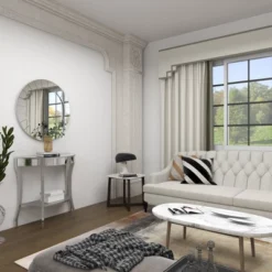 Set Of 2 Glam Fir Console Tables With Mirror White - Olivia & May 34 Set Of 2 Glam Fir Console Tables With Mirror White - Olivia & May -Olivia & May GUEST c5be22bc 4aa3 4656 822f 724cee4fbadc