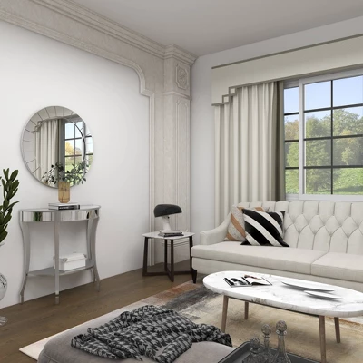 Set Of 2 Glam Fir Console Tables With Mirror White - Olivia & May 17 Set Of 2 Glam Fir Console Tables With Mirror White - Olivia & May - Image 15