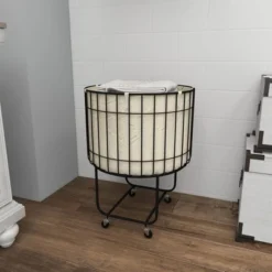 26 X 19 Contemporary Metal Storage Cart Off White - Olivia & May -Olivia & May GUEST c5febfb8 e2dc 4620 be14 acb7bbd53ce6