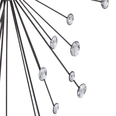 Metal Starburst Wall Decor With Crystal Embellishments Silver - Olivia & May 7 Metal Starburst Wall Decor With Crystal Embellishments Silver - Olivia & May - Image 5