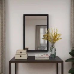 36" X 36" Contemporary Wood Rectangle Wall Mirror Black - Olivia & May -Olivia & May GUEST c724958c bc34 45b3 85ec 72ae22ae1b75