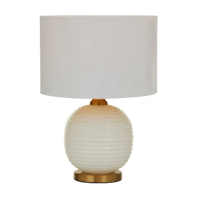 19" X 13" Modern Glass Table Lamp White - Olivia & May 3 19" X 13" Modern Glass Table Lamp White - Olivia & May