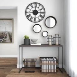 Contemporary Metal Wall Mirror Set Of 3 Dark Brown - Olivia & May -Olivia & May GUEST c7c1d718 b2a3 4860 a0ac 923b44eeb159