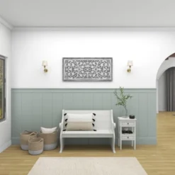 Mango Wood Floral Handmade Intricately Carved Arabesque Wall Decor - Olivia & May