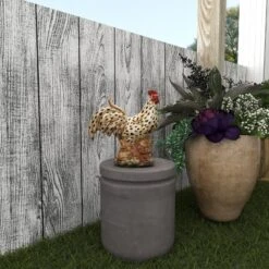 14" X 13" Farmhouse Ceramic Chicken Garden Sculpture Beige - Olivia & May -Olivia & May GUEST c7f02268 e0c3 4e60 bfb6 1a0bc7386963