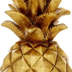 14" Decorative Polystone Pineapple Figurine Gold - Olivia & May -Olivia & May GUEST c83c7e0b 19e8 4de6 960b 470ac6e4b9da