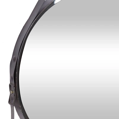 Industrial Metal Round Wall Mirror Black - Olivia & May 7 Industrial Metal Round Wall Mirror Black - Olivia & May - Image 5