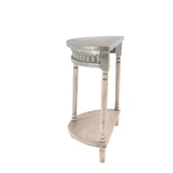 Traditional Half Round Side Table Beige - Olivia & May -Olivia & May GUEST c878f2d3 9fbe 4434 8a86 319ef50e1dc8