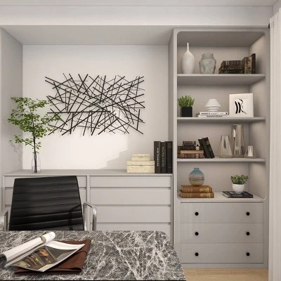 Metal Geometric Overlapping Lines Wall Decor Dark Gray - Olivia & May 11 Metal Geometric Overlapping Lines Wall Decor Dark Gray - Olivia & May - Image 9