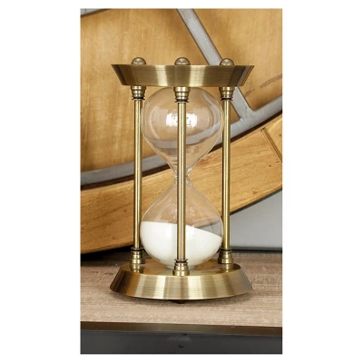 Classic Elegance Rustic Iron And Glass 15-Minute Sand Timer Hourglass (7") - Olivia & May 3 Classic Elegance Rustic Iron And Glass 15-Minute Sand Timer Hourglass (7") - Olivia & May